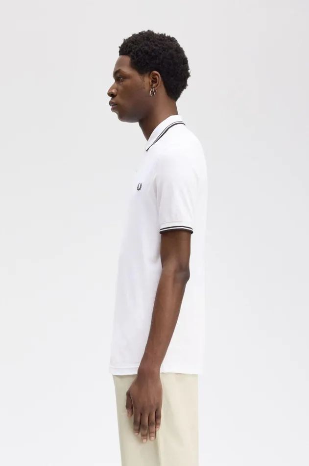 Men Polo Shirts Fred Perry M3600 Whiteblackblack