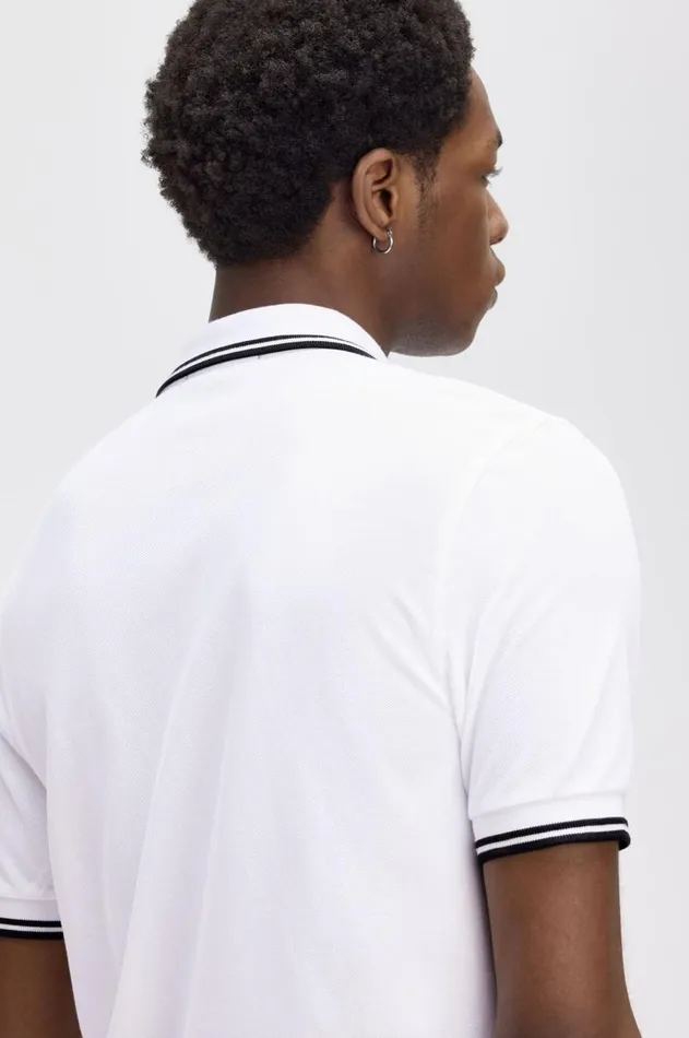 Men Polo Shirts Fred Perry M3600 Whiteblackblack