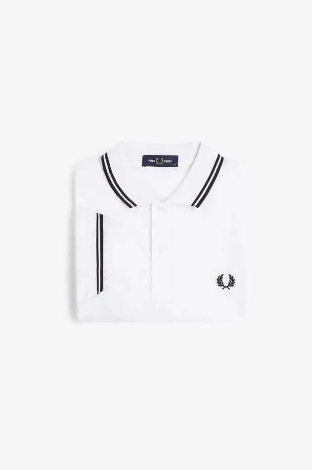 Men Polo Shirts Fred Perry M3600 Whiteblackblack