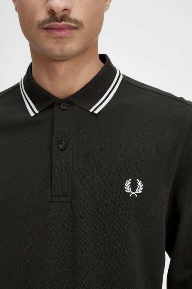 Men Polo Shirts Fred Perry M3636 Night Greensnow Whitesnow White