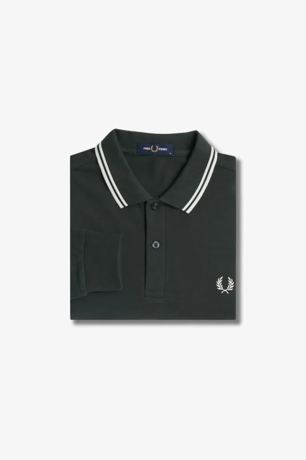 Men Polo Shirts Fred Perry M3636 Night Greensnow Whitesnow White