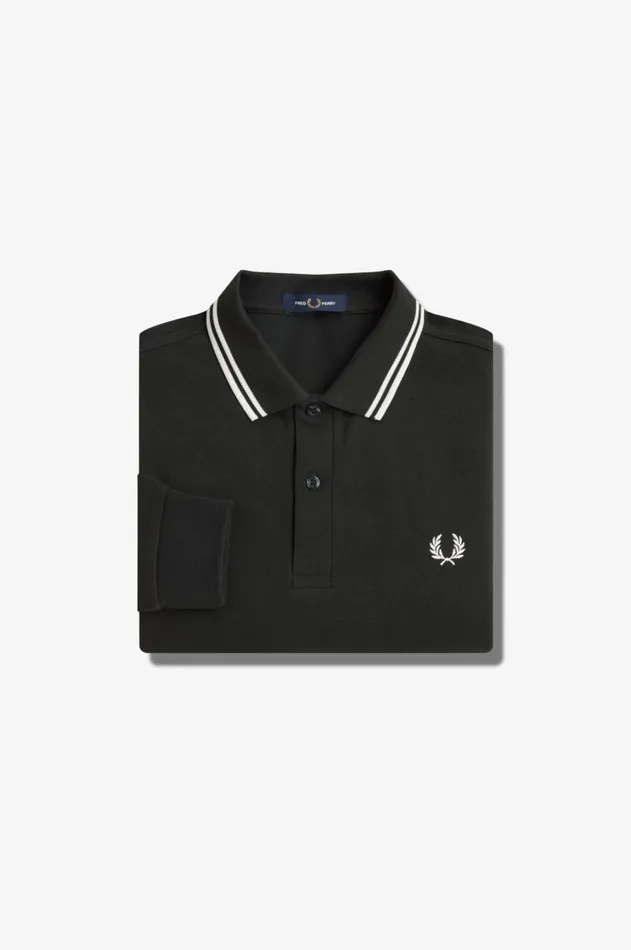 Men Polo Shirts Fred Perry M3636 Night Greensnow Whitesnow White