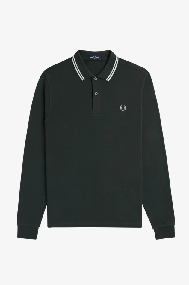 Men Polo Shirts Fred Perry M3636 Night Greensnow Whitesnow White