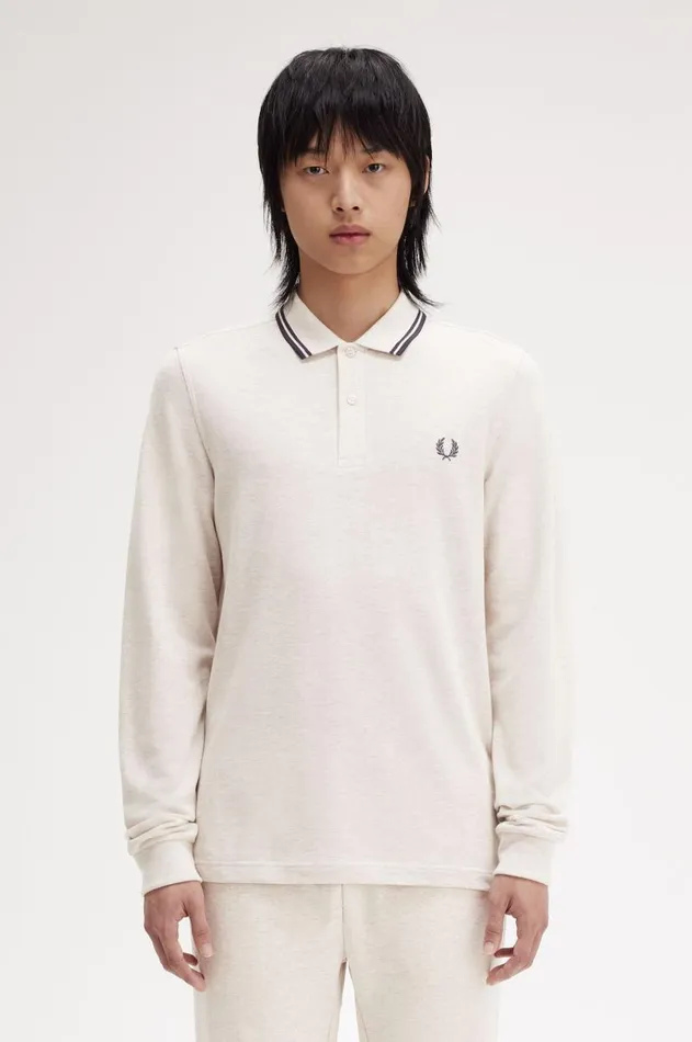 Men Polo Shirts Fred Perry M3636 Porridge Marlanchor Greyanchor Grey