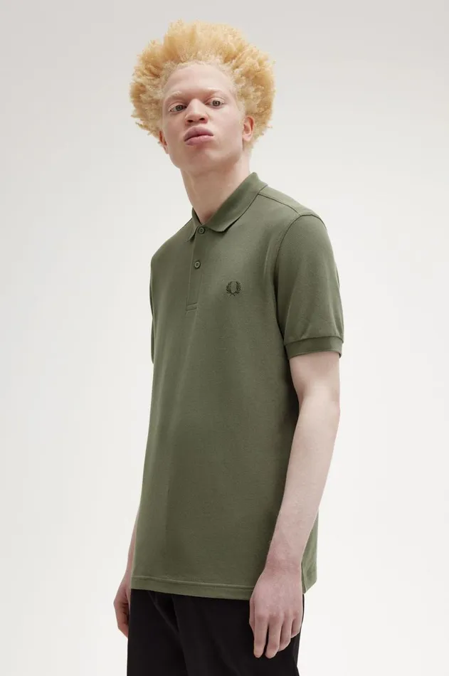 Men Polo Shirts Fred Perry M6000 Laurel Wreath Greennight Green