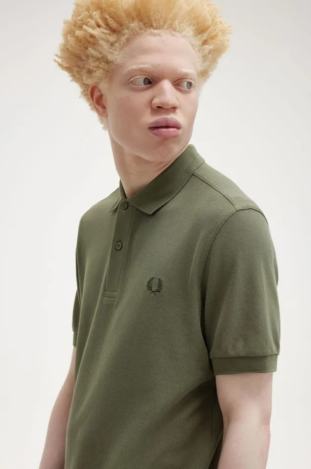 Men Polo Shirts Fred Perry M6000 Laurel Wreath Greennight Green