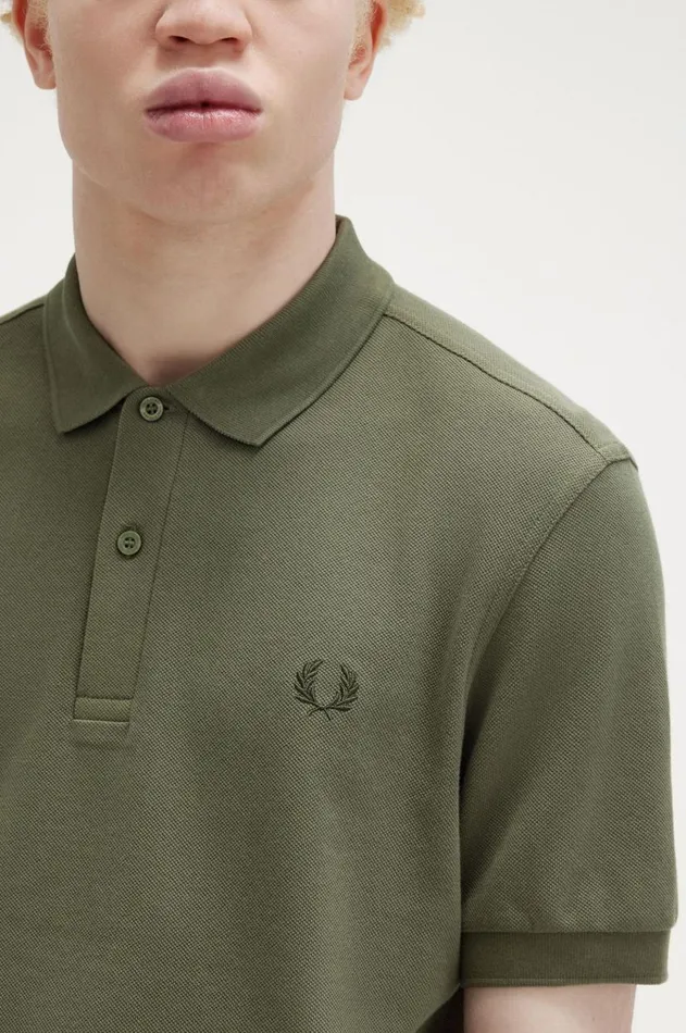 Men Polo Shirts Fred Perry M6000 Laurel Wreath Greennight Green