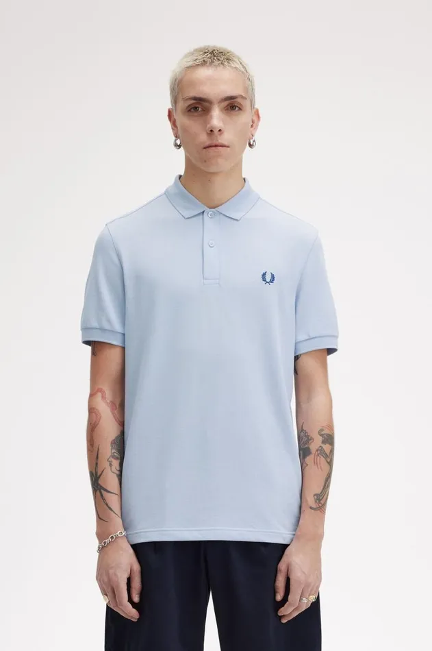 Men Polo Shirts Fred Perry M6000 Light Smokeshaded Cobalt