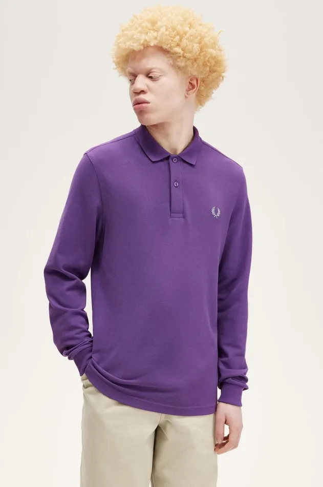 Men Polo Shirts Fred Perry M6006 Amethystsilver Blue