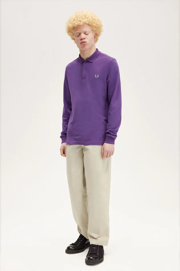 Men Polo Shirts Fred Perry M6006 Amethystsilver Blue