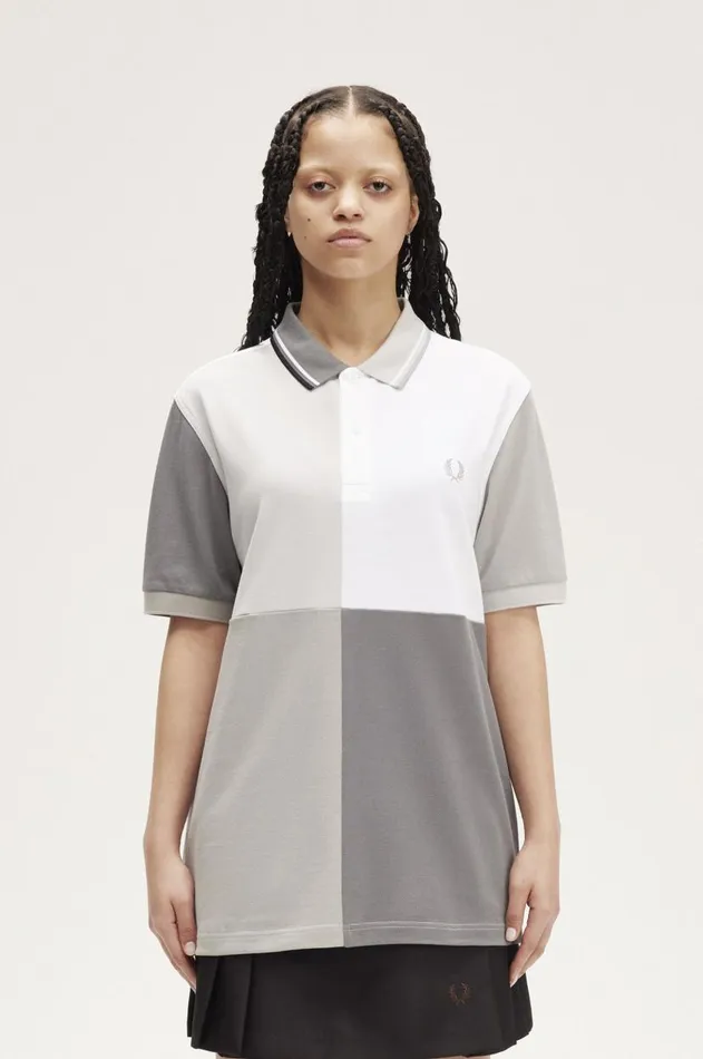 Men Polo Shirts Fred Perry Patchwork Fred Perry Shirt White