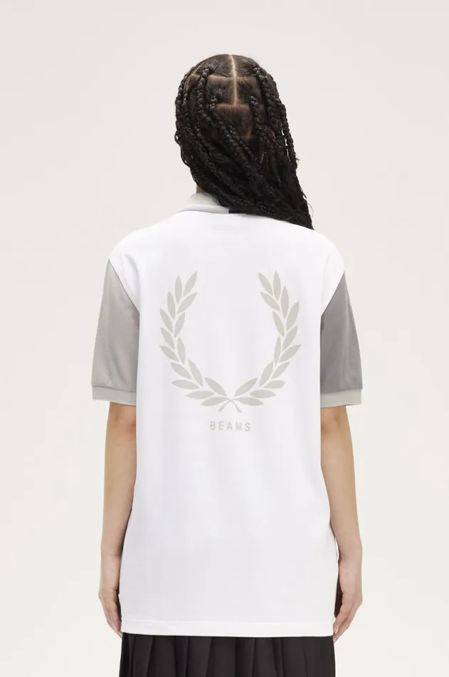 Men Polo Shirts Fred Perry Patchwork Fred Perry Shirt White