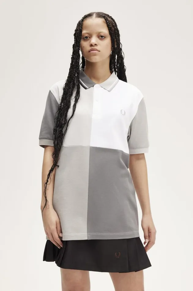 Men Polo Shirts Fred Perry Patchwork Fred Perry Shirt White
