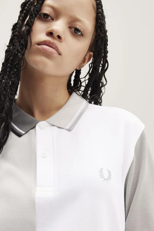 Men Polo Shirts Fred Perry Patchwork Fred Perry Shirt White