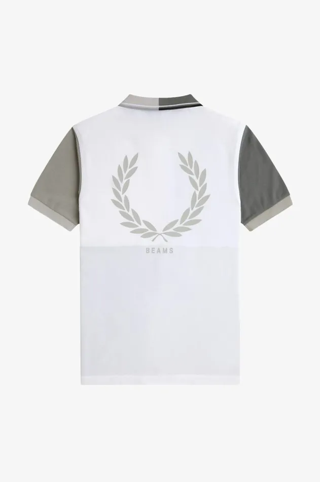 Men Polo Shirts Fred Perry Patchwork Fred Perry Shirt White