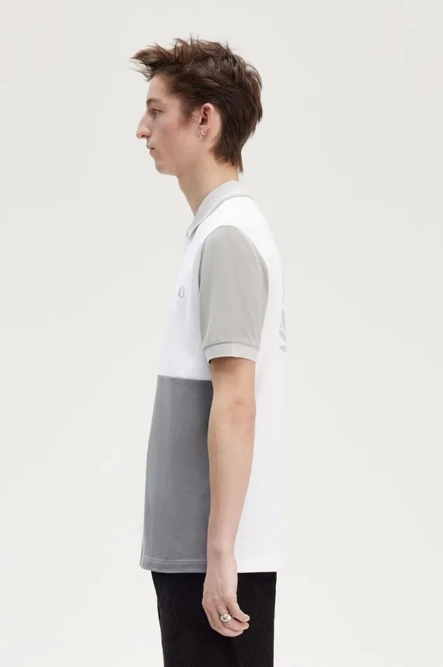 Men Polo Shirts Fred Perry Patchwork Fred Perry Shirt White