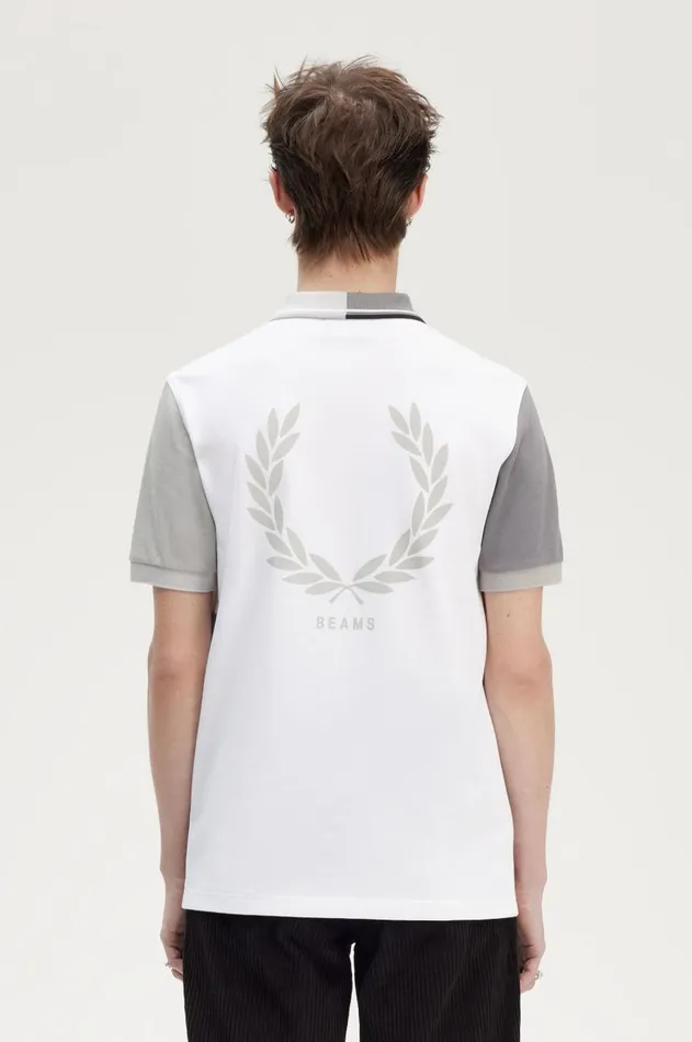 Men Polo Shirts Fred Perry Patchwork Fred Perry Shirt White