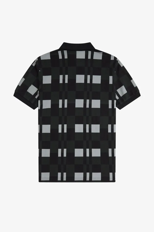 Men Polo Shirts Fred Perry Split Chequerboard Polo Shirt Limestone