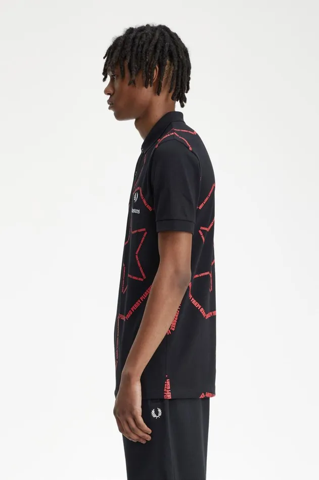 Men Polo Shirts Fred Perry Star Fred Perry Shirt Black