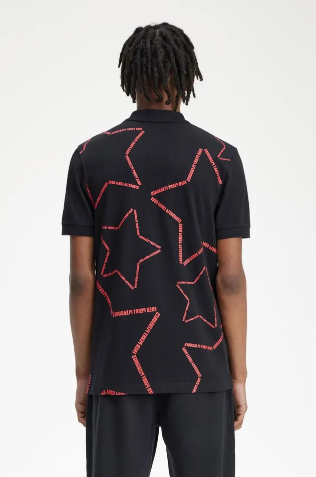 Men Polo Shirts Fred Perry Star Fred Perry Shirt Black
