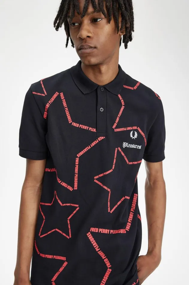 Men Polo Shirts Fred Perry Star Fred Perry Shirt Black