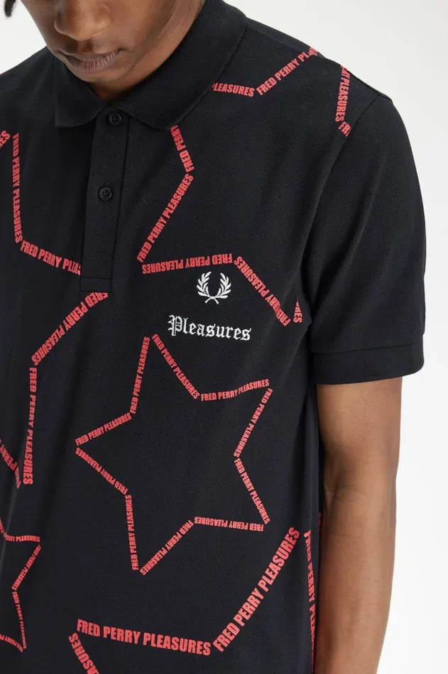 Men Polo Shirts Fred Perry Star Fred Perry Shirt Black