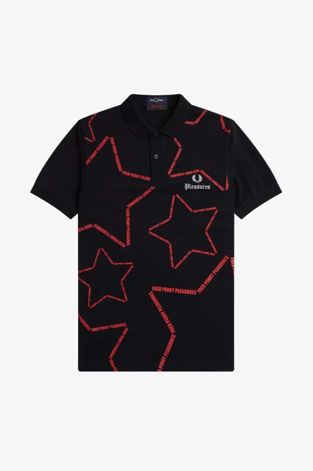 Men Polo Shirts Fred Perry Star Fred Perry Shirt Black