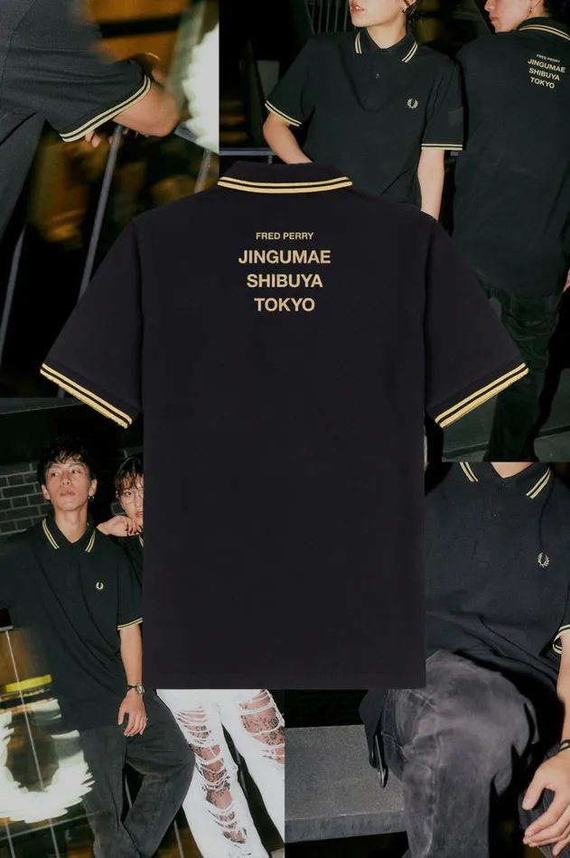 Men Polo Shirts Fred Perry Tokyo M12 Blackchampagnechampagne