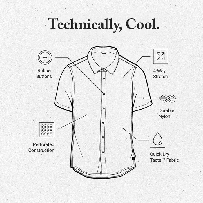 Men Roark Shirts Bless Up Breathable Stretch Shirt Chaparral Sketch Flora