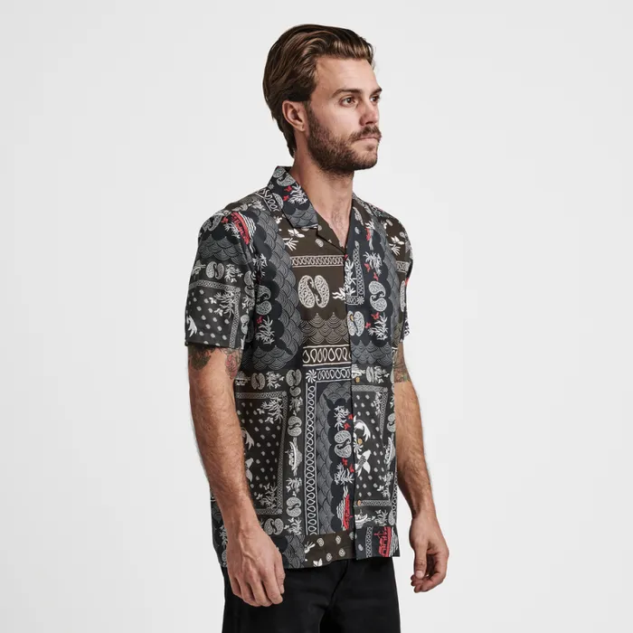 Men Roark Shirts Gonzo Camp Collar Shirt Hachimaki Black