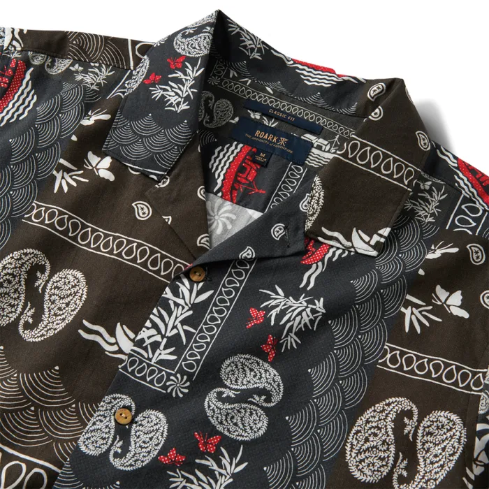 Men Roark Shirts Gonzo Camp Collar Shirt Hachimaki Black