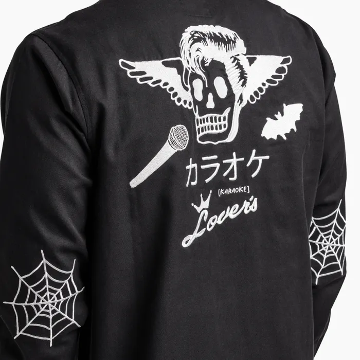Men Roark Shirts Karaoke Lovers Long Sleeve Shirt Karaoke Black