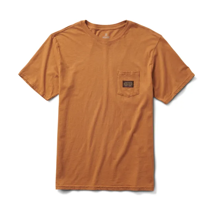 Men Roark Tees Label Pocket Premium Tee Pignoli Brown