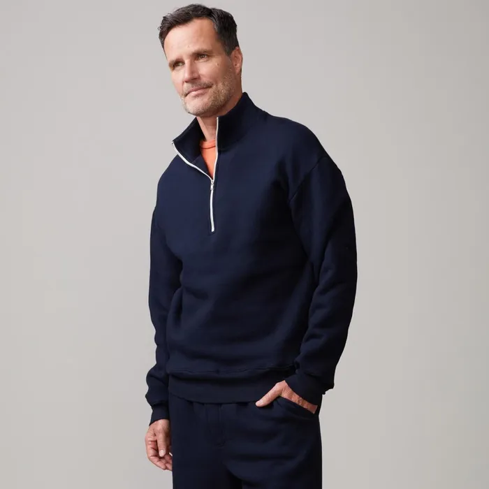 Men Sale MONROW Half Zip Sweatshirt Indigo