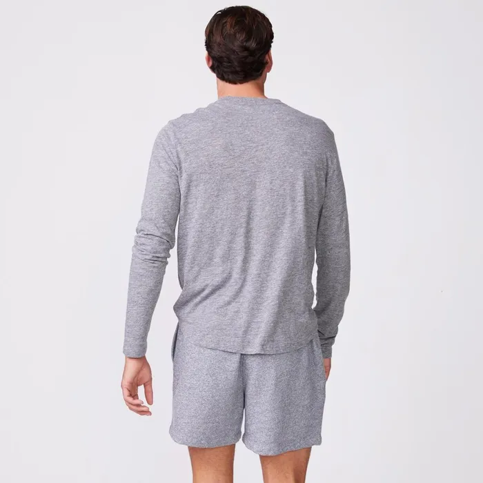 Men Sale MONROW Long Sleeve Henley Granite