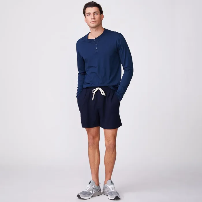 Men Sale MONROW Long Sleeve Henley Inca