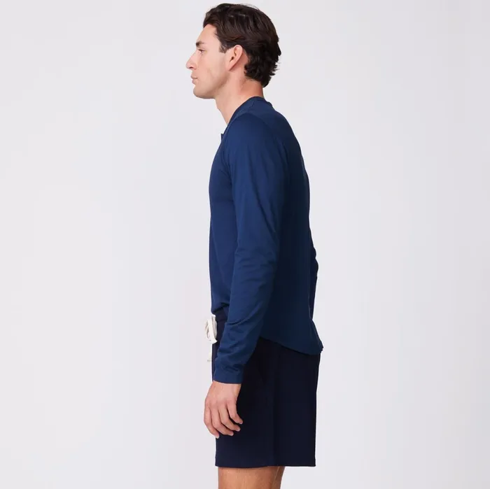 Men Sale MONROW Long Sleeve Henley Inca