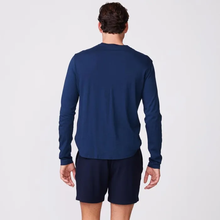 Men Sale MONROW Long Sleeve Henley Inca