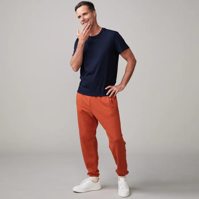 Men Sale MONROW Lounge Sweats Faded Rust