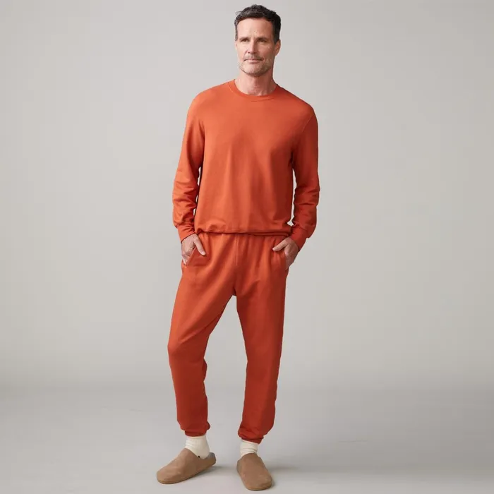 Men Sale MONROW Lounge Sweatshirt Faded Rust