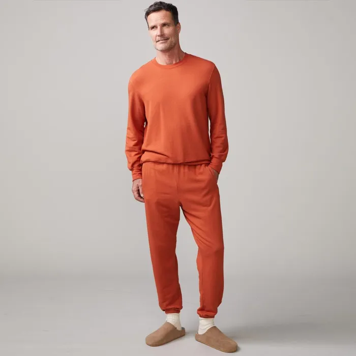 Men Sale MONROW Lounge Sweatshirt Faded Rust