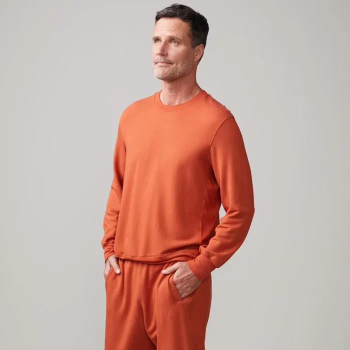 Men Sale MONROW Lounge Sweatshirt Faded Rust