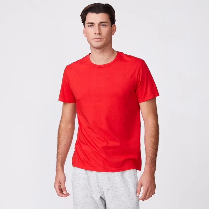 Men Sale MONROW Relaxed Crew Deep Red