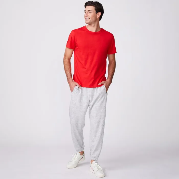 Men Sale MONROW Relaxed Crew Deep Red