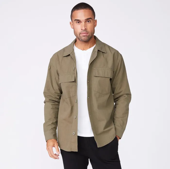 Men Sale MONROW Shirt Jacket Military Green