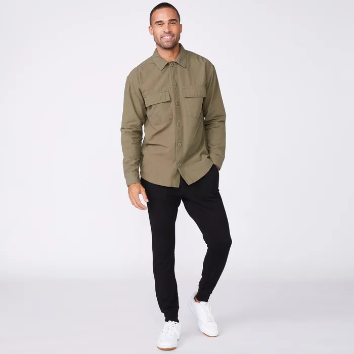 Men Sale MONROW Shirt Jacket Military Green
