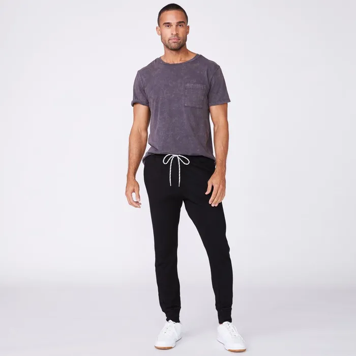 Men Sale MONROW Stone Wash Relaxed Pocket Crew Neptune