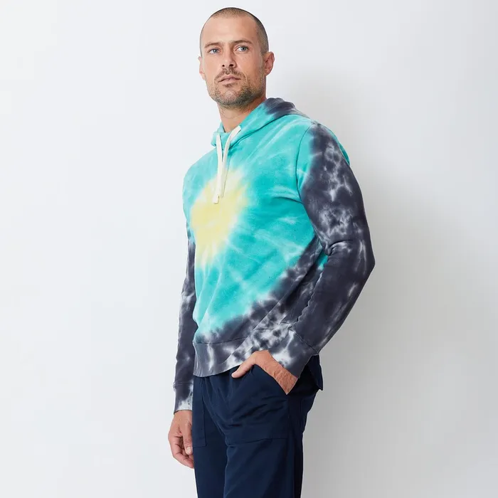 Men Sale MONROW Sunburst Tie Dye Pullover Hoody Yellowtealfaded Black Men Sale MONROW Sunburst Tie Dye Pullover Hoody Yellowtealfaded Black