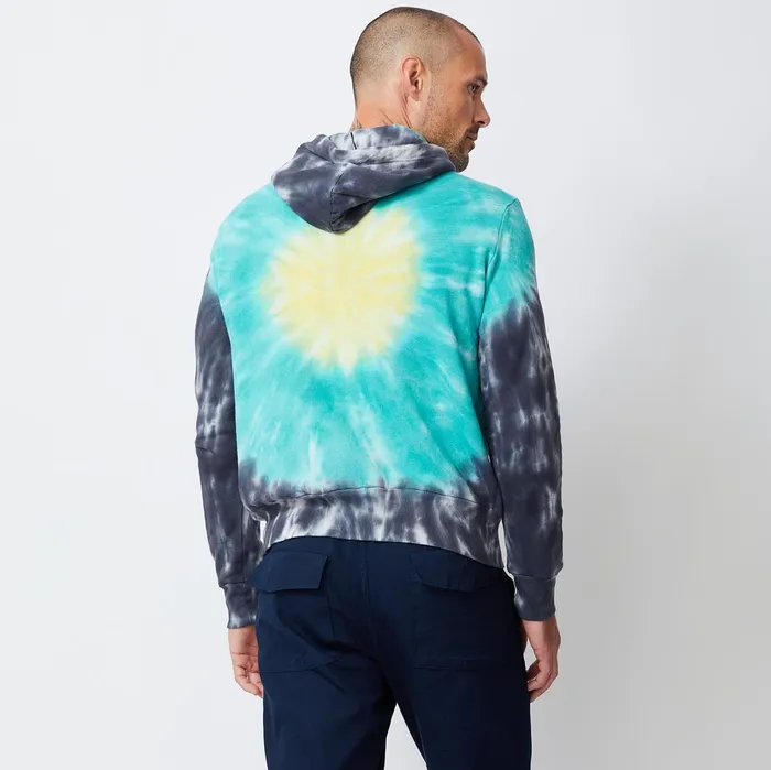 Men Sale MONROW Sunburst Tie Dye Pullover Hoody Yellowtealfaded Black Men Sale MONROW Sunburst Tie Dye Pullover Hoody Yellowtealfaded Black