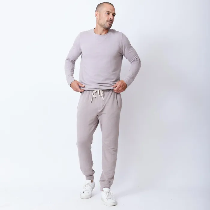 Men Sale MONROW Supersoft Fleece Crew Neck Sweatshirt Acorn